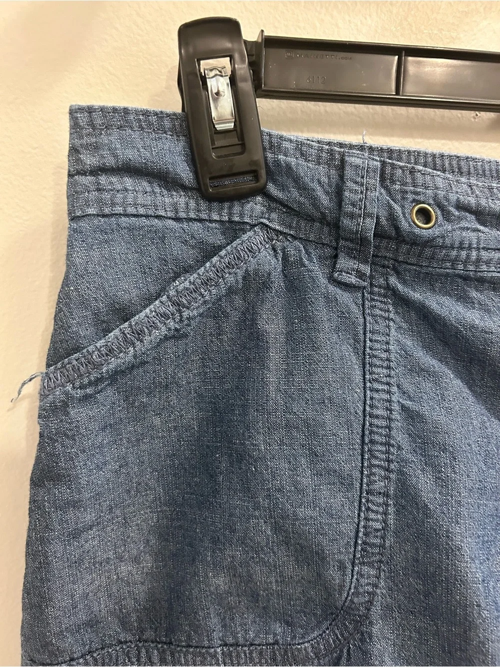 White Stag Dark Blue Skorts with Button Detail.  Look alike denim.  Size 8.
